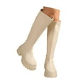 thumbnail image 3 of Knee High Riding Boots Platform Sole Comfortable Footwear for Fall and Winter Fashion Booties with Rear Zipper, 3 of 9