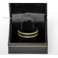 thumbnail image 3 of Dome Black IP 8mm Two Yellow IP Grooves Wedding Band Comfort Fit - Mens Tungsten Carbide Ring - #988s10, 3 of 4