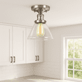 thumbnail image 2 of Design House Corwin 1 Light Satin Nickel Semi-Flush Ceiling Light with Seeded Glass Shade, 2 of 10