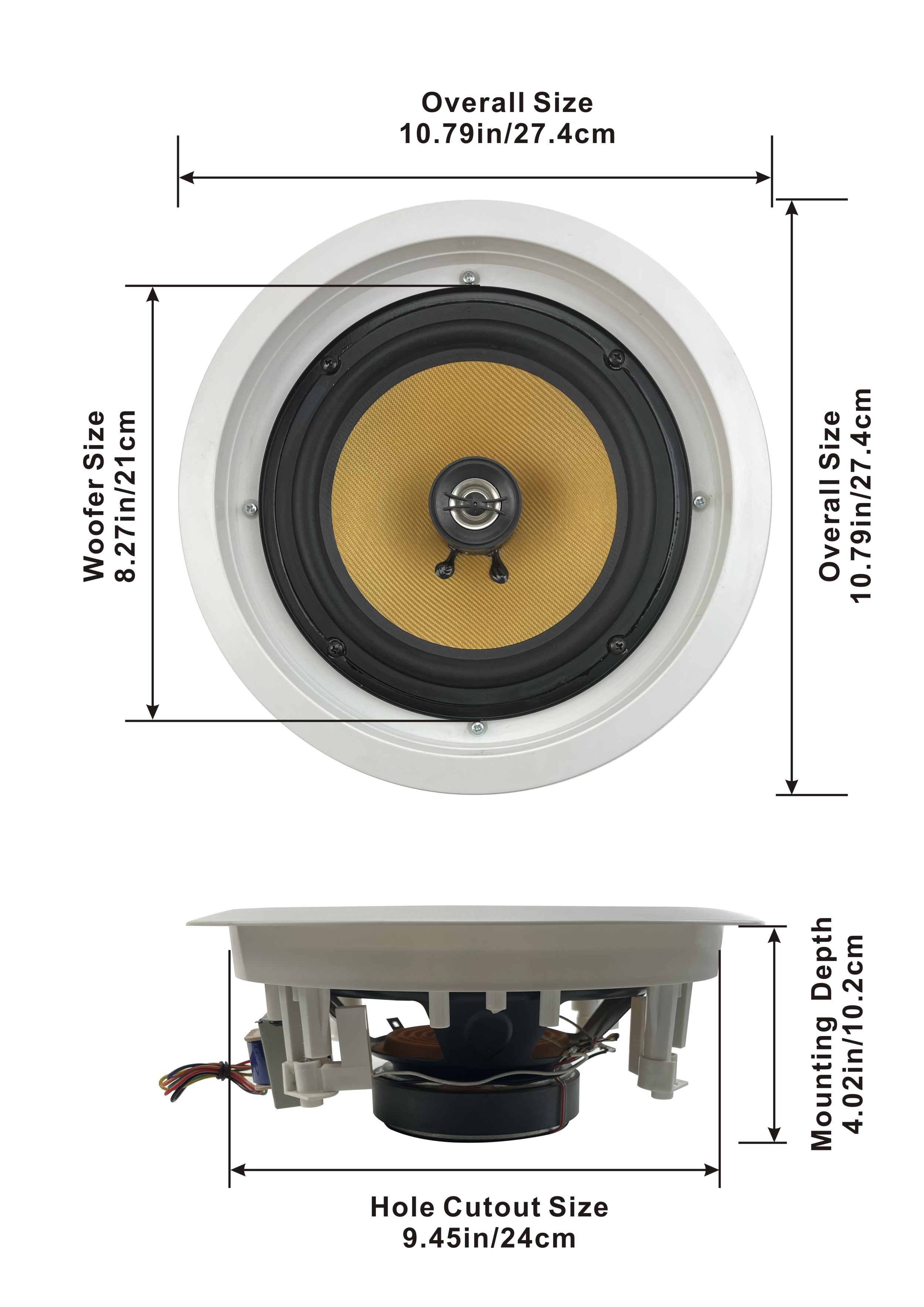 Acoustic Audio HD-8 In Ceiling 8" Speakers Home Theater Surround Sound 3 Pair Pack - image 2 of 4