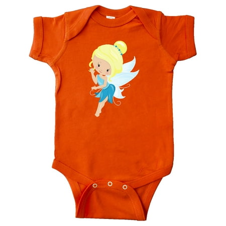

Inktastic Cute Fairy Blonde Hair Fairy In Blue Dress Gift Baby Girl Bodysuit