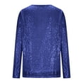 thumbnail image 5 of Women Sequin Tops Women Long Sleeve Glitter Sparkly Shirts V Neck Blouses Tops Dressy Date Night Party Holiday Outfits Blouses, 5 of 6