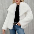 thumbnail image 4 of Women's Faux Fur Coat Fluffy Lapel Open Front Shaggy Jacket Coat Winter Warm Long Sleeve Furry Parka Overcoat, 4 of 7