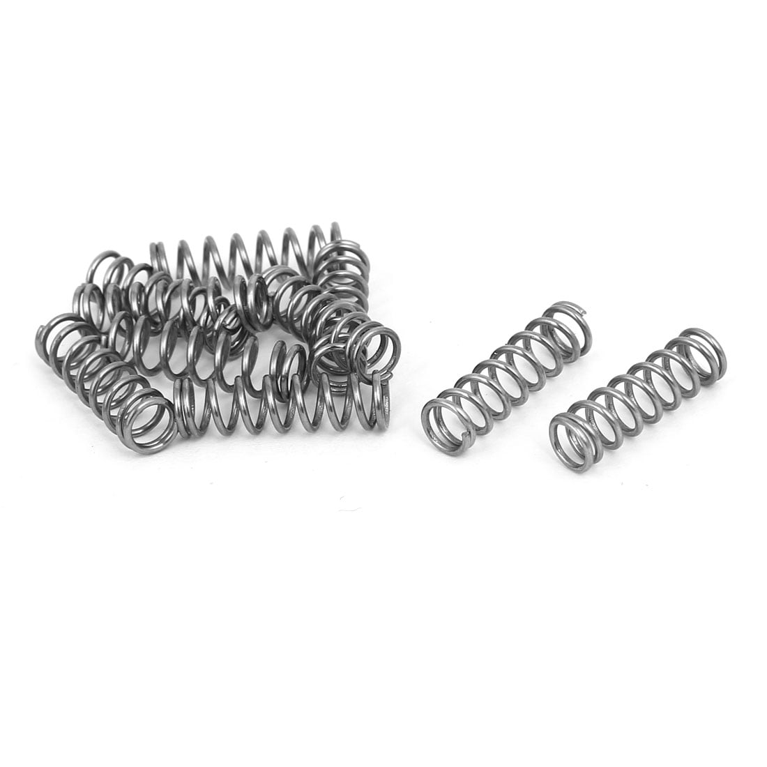 0.8mmx6mmx20mm 304 Stainless Steel Tension Springs Silver Tone 10pcs 