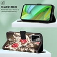 thumbnail image 4 of Patterned Wallet Case for Motorola Moto G Power 2023,Dteck Magnetic Leather Card Slots Pocket Case Shockproof TPU Kickstand Full Body Protective Cover with Wrist Strap,Flowers, 4 of 7