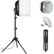 RALENO Softbox Lighting Kit, 16'' x 16'' Photography Studio Equipment with 50W / 5500K / 90 CRI LED Bulb, Continuous Lighting System for Video Recording and Photography Shooting