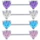 thumbnail image 5 of 2 piezas par de acero inoxidable barra de barra recta corporal calibre 14 con de de imitación de corazón protector de ón Púrpura Zulema Anillo de pezón de acero inoxidable, 5 of 8