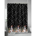 thumbnail image 5 of Black Christmas Long Shower Curtain Set, Waterproof Shower Curtains for Bathroom, Winter Snowman Animals Snowy Pine Tree Washable Fabric Cloth Bath Curtain for Bathtub with Hooks 72x84 Inches, 5 of 6
