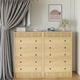 thumbnail image 4 of 5 Drawer Tall Dresser for Bedroom, 31.5" Wide Fluted Chest of Drawers, Modern Wood Storage Cabinet for Kids Room, Hallway, Living Room, Natural Oak, 4 of 8