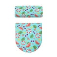 thumbnail image 5 of COEQINE Toilet Lid Dust Cover 2 Piece Set Stretchable Easy Installation Elastic Bottom Toilet Cover Set for Indoor Decoration, Watermelon Glasses Starfish Life Buoy Leaf, 5 of 7
