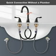 thumbnail image 5 of Matte Black Bathroom Faucet 3 Hole, WOWOW 8 Inch Widespread Bathroom Faucet, 2 Handles Bathroom Sink Faucet with Pon Up Drain and cUPC Supply Lines, 360 Swivel Faucet for Bathroom Sink, 5 of 7