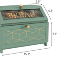 thumbnail image 5 of Double Layer Bread Box with Golden Trim for Kitchen Countertop, Wooden Bread Container for Kitchen Counter, Corner Bread Storage for Homemade Bread Green, 5 of 6