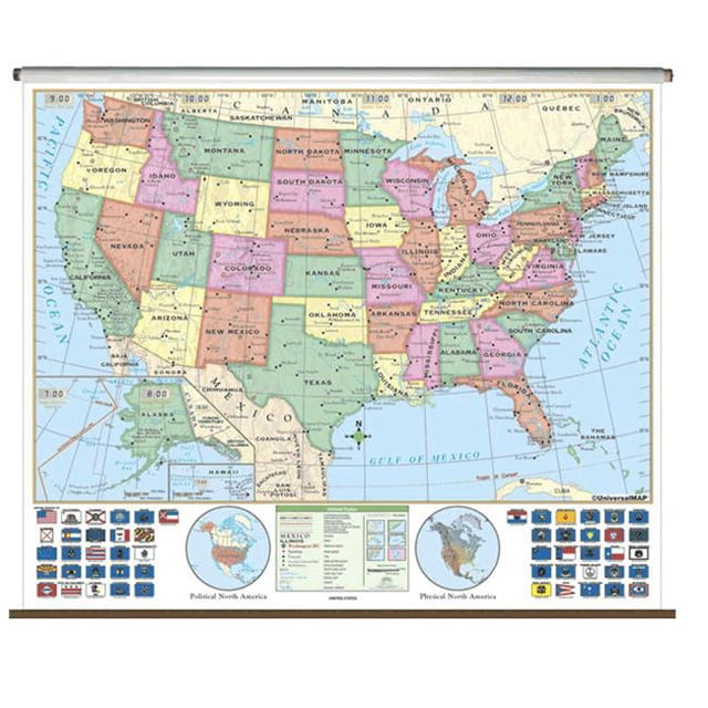 Universal Map 28453 Nous Essentiel Wall Map-Roller