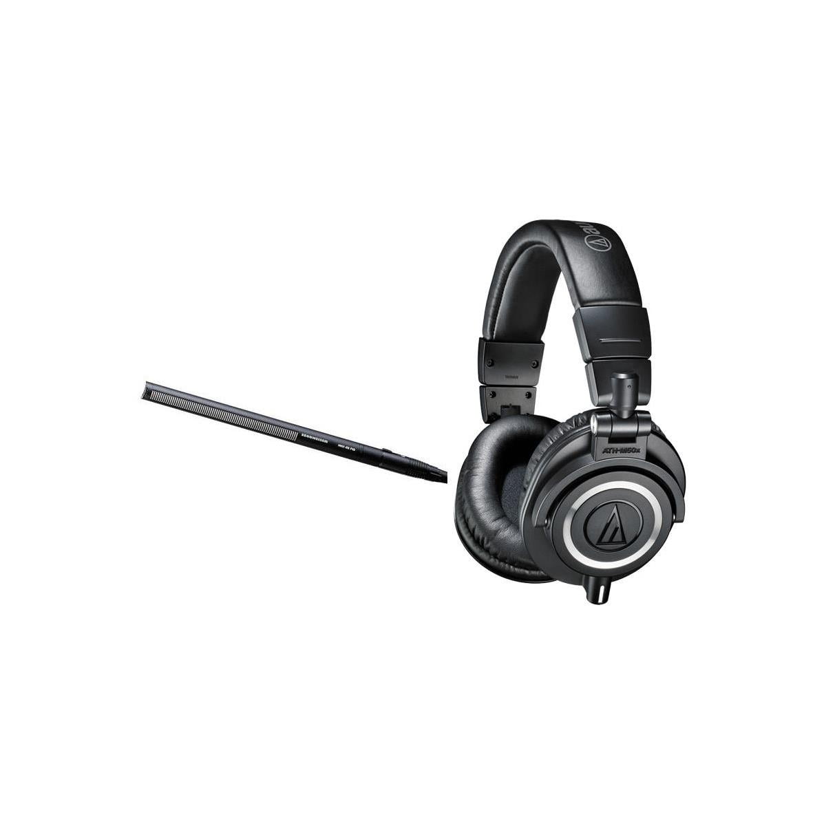 Sennheiser MKH416 Short Interference Tube Microphone with M50x Pro Monitor Headphones Walmart