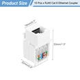 thumbnail image 2 of Lot de 10 Prises Ethernet RJ45 Sans Outils Cat 6, Coupleur Cat6 Sans Perçage, Adaptateur de Module Requis, Blanc, 2 of 6