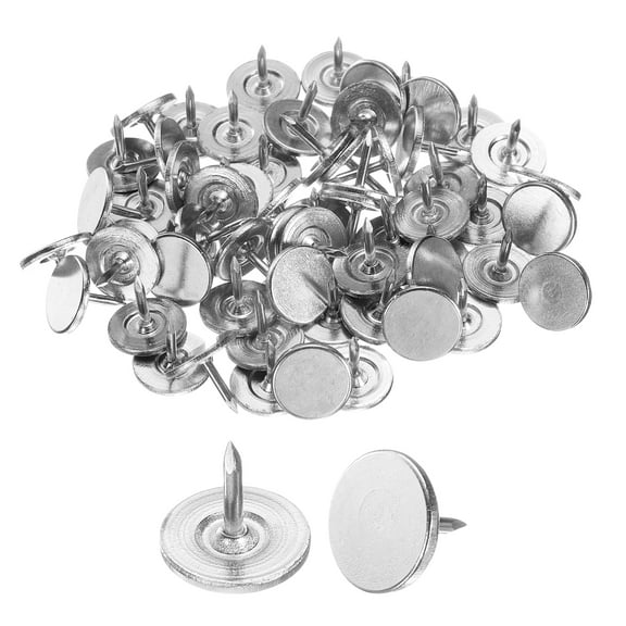 60Pack Upholstery Tacks, 11mmx10mm Flat Head Thumb Tack, Silver