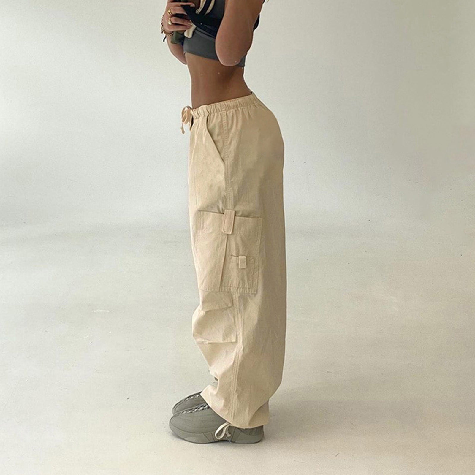 Hanas Womens Baggy Cargo Pants Streetwear Hip Hop Joggers Hanas Womens Baggy Cargo Pants Streetwear Hip Hop Joggers