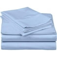 thumbnail image 3 of 600 Thread Count 100% Egyptian Cotton Ultra Soft Cotton Rich Easy Care Sateen Sheets,King Size 4 Piece Sheet Set Fit 32" Inch to 34" Inch Deep Pocket {Light Blue Solid}, 3 of 6