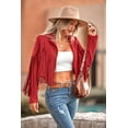 thumbnail image 5 of PRETTYGARDEN Women's Faux Suede Leather Jackets Tassel Motorcycle Cropped Coats Fashion Clothes, 5 of 10
