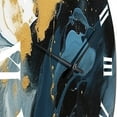 thumbnail image 4 of Designart "Elegant Dark Blue and Gold Strokes XI" Fractals Oversized Wall Clock, 4 of 5