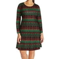 thumbnail image 1 of HDE Womens Plus Size Party Dress Ugly Christmas Sweater Long Sleeve Skater Dress, 1 of 3