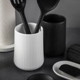 thumbnail image 5 of Thyme & Table 6.2" Ribbed Ceramic Kitchen Utensil Holder, White, 5 of 5
