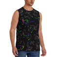 thumbnail image 2 of Pofeuu Dinosaur Print Men's Muscle T-Shirt, Sleeveless, Muscle Tank, Classic Muscle Tee Top For Men Casual Sleeveless Muscle T-Shirt Trendy Clothes-Medium, 2 of 7