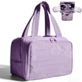 thumbnail image 3 of Gynky Makeup Bags Puffy Travel Toiletry Bag for Women, Lightweight Large Wide-Open Travel Bag Cosmetic Organizer Bag with Handle Water-Resistant Travel Essentials for Toiletries Accessories, Purple, 3 of 10