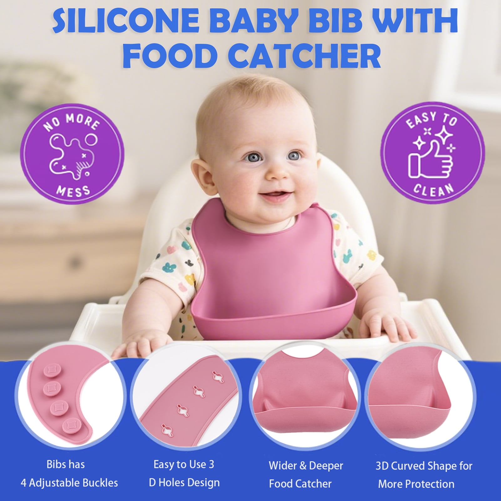 Lumikrypt Silicone Baby Feeding Set, 9 Pcs Baby Led Weaning Utensils, Baby Suction Bowl, Plates, Bib, Spoons Set, Sippy Cup with Straw, Baby Self Feeding Supplies Set
