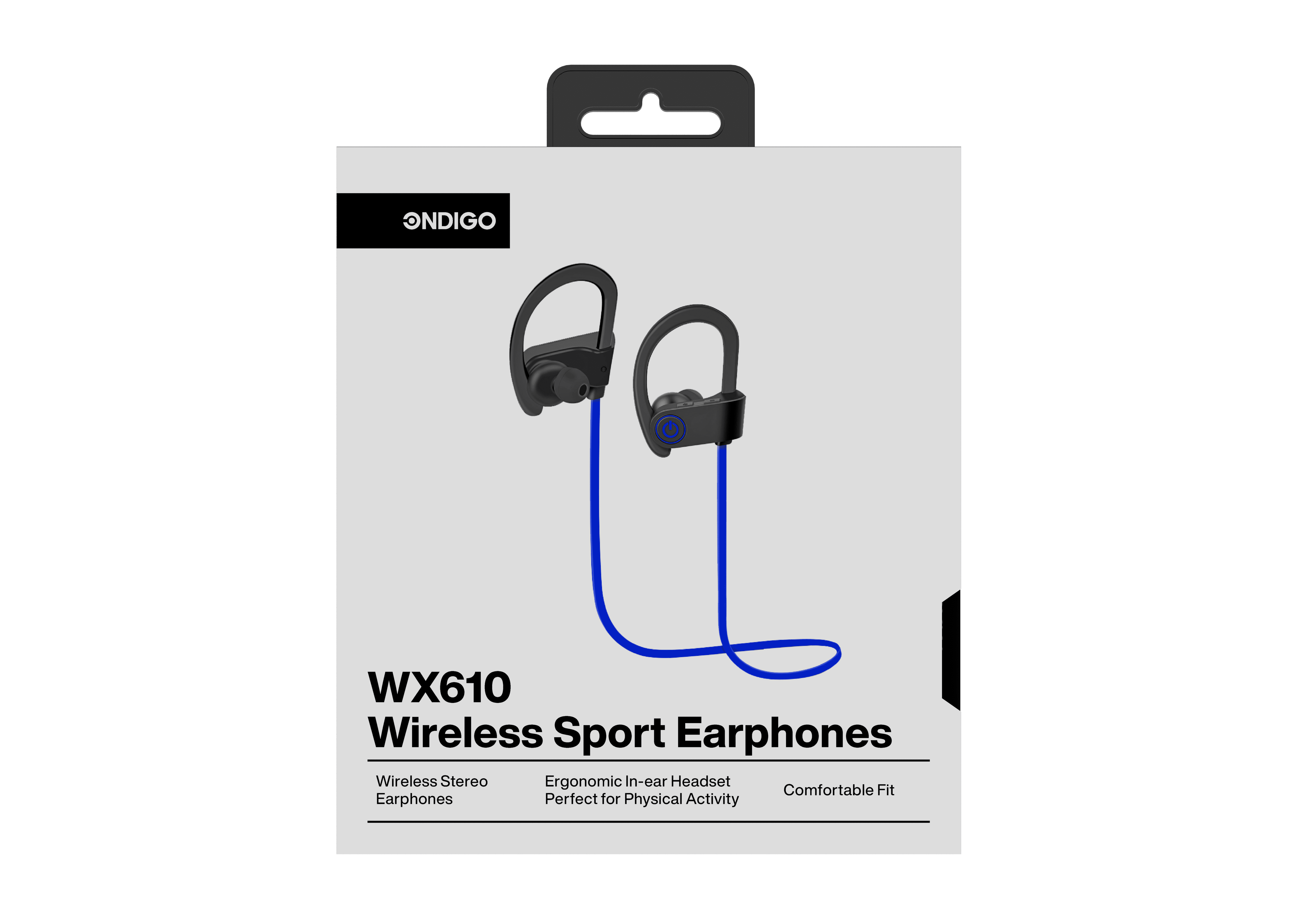 Ondigo WX610 Bluetooth Sport Earbuds - Blue & Black - New