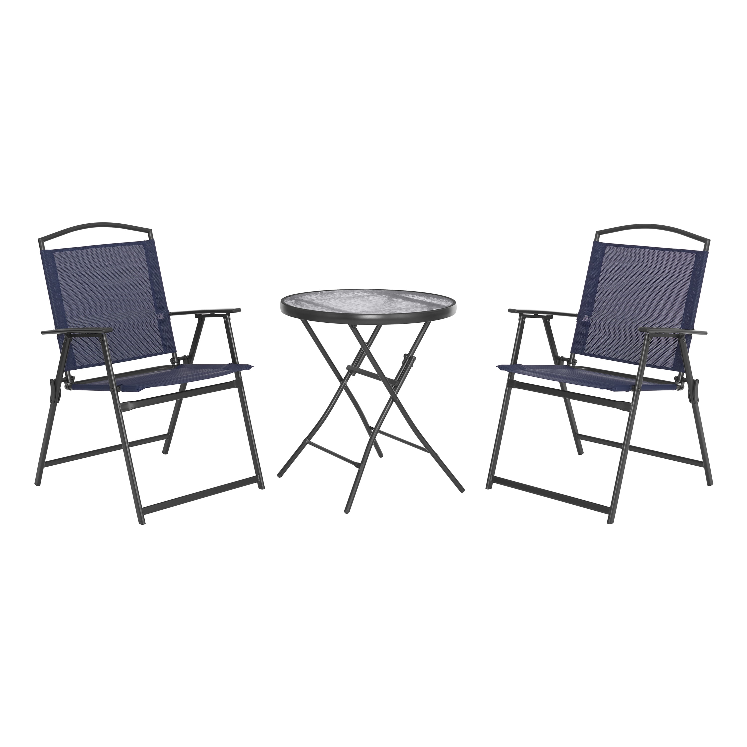 Mainstays Albany Lane 3-Piece Outdoor Bistro Set, Navy