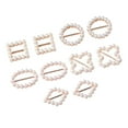 thumbnail image 6 of 10 Pieces Assorted Size & Shapes Pearl Metal Ribbon Buckle Sliders For Invitation Hair Bow Center Bridal Dress Decoration Acces, 6 of 8