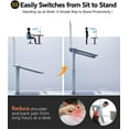 thumbnail image 2 of SDES-Adjustable Laptop Stand for Desk, DJ Laotop Riser, Ergonomic Small Sit to Stand Desk Converter, Support Working on Computer Standing, Compatible with MacBook and All 13"-16.5" Laptops, Grey, 2 of 4
