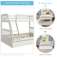 thumbnail image 2 of Clearance TOPMAX Solid Wood Twin Over Full Bunk Bed with Two Storage Drawers, White, 2 of 9
