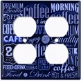 thumbnail image 2 of Metal Light Switch Wall Plate Outlet Cover (Coffee Shop Cafe Restaurant Sign Blue White - Double Duplex), 2 of 2