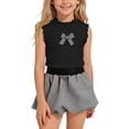 thumbnail image 6 of Cethrio Girls Summer Outfit Sets, Cute Sleeveless 2 Piece School Kids Clothing Sets Black Size 8-9T, 6 of 6