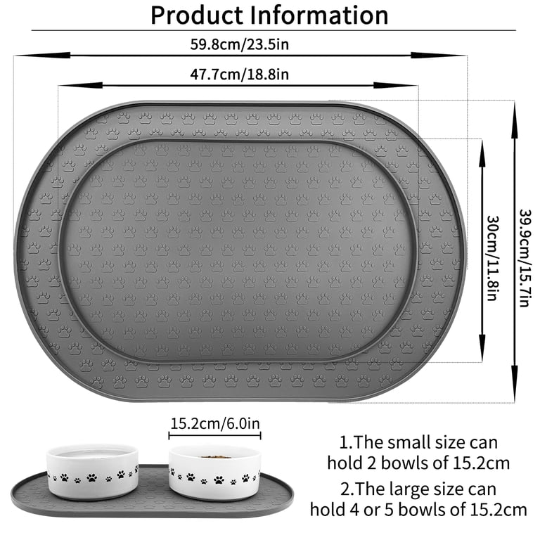 Ptlom Silicone Pet Placemat, Waterproof Food & Water Mat photo 2