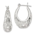 thumbnail image 1 of 925 Sterling Silver Filigree Oval Hoop Earrings, 1 of 6