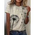 thumbnail image 1 of Tee Crewneck And Floral Print Scrub Milk Silk Tee, 1 of 2