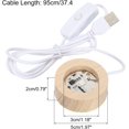 thumbnail image 2 of MECCANIXITY LED Wooden Ball Stand Holders Displays Base 5x2cm Colorful Light Round USB Switch for Crystal Ball Stone, 2 of 5