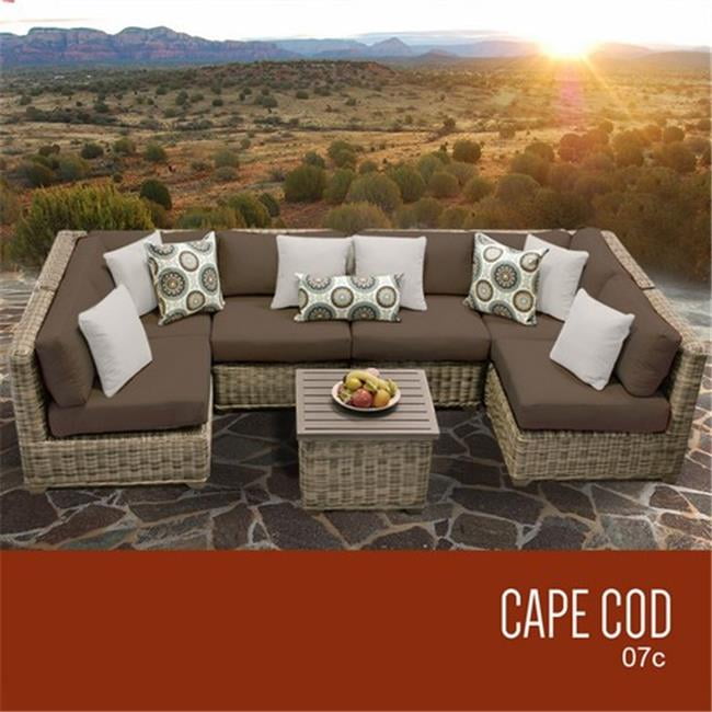 TKC Cape Cod 7 Piece Outdoor Wicker Patio Furniture Set