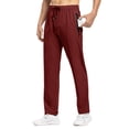 thumbnail image 2 of Pantalones TBMPOY para hombre, viajes, senderismo, secado rápido, cortavientos, color rojo M, 2 of 6
