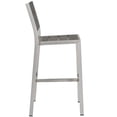 thumbnail image 4 of Modern Contemporary Urban Design Outdoor Patio Balcony Garden Furniture Bar Pub Stool Chair and Table Set, Aluminum Metal Steel, Grey Gray, 4 of 7