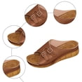 thumbnail image 6 of Modisza Orthopedic Wedge Sandals for Women Wide Width Open Toe Platform Wedges Slip on Comfortable Beach Walking Slippers size 6 Brown, 6 of 7