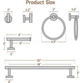 thumbnail image 2 of Fil-fresh Brushed Gold Bathroom Hardware Set, 4-Piece Wall Mounted Bathroom Accessories Set, 18-Inch (Total Length 20-Inch) Towel Bar with Toilet Paper Holder, Towel Ring & Robe Hook, SUS304 Stainles, 2 of 9