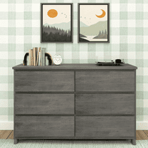 Max & Lily 6 Drawer Dresser, Storage Drawers Farmhouse Solid Wood Bedroom Dressers