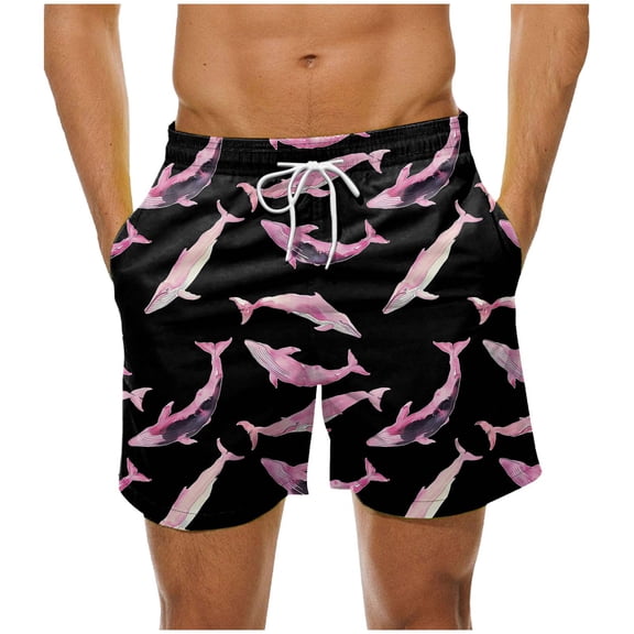 Gamivast Mens Swim Trunks Funny Graphic Elastic Waist Swimming Shorts with Pockets Gradient Board Drawstring Summer Swimsuits Holiday Beach Outfits