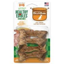 Nylabone Healthy Edibles Broth Bone All-Natural Long Lasting Chew Treats Ham Small (4 Count)