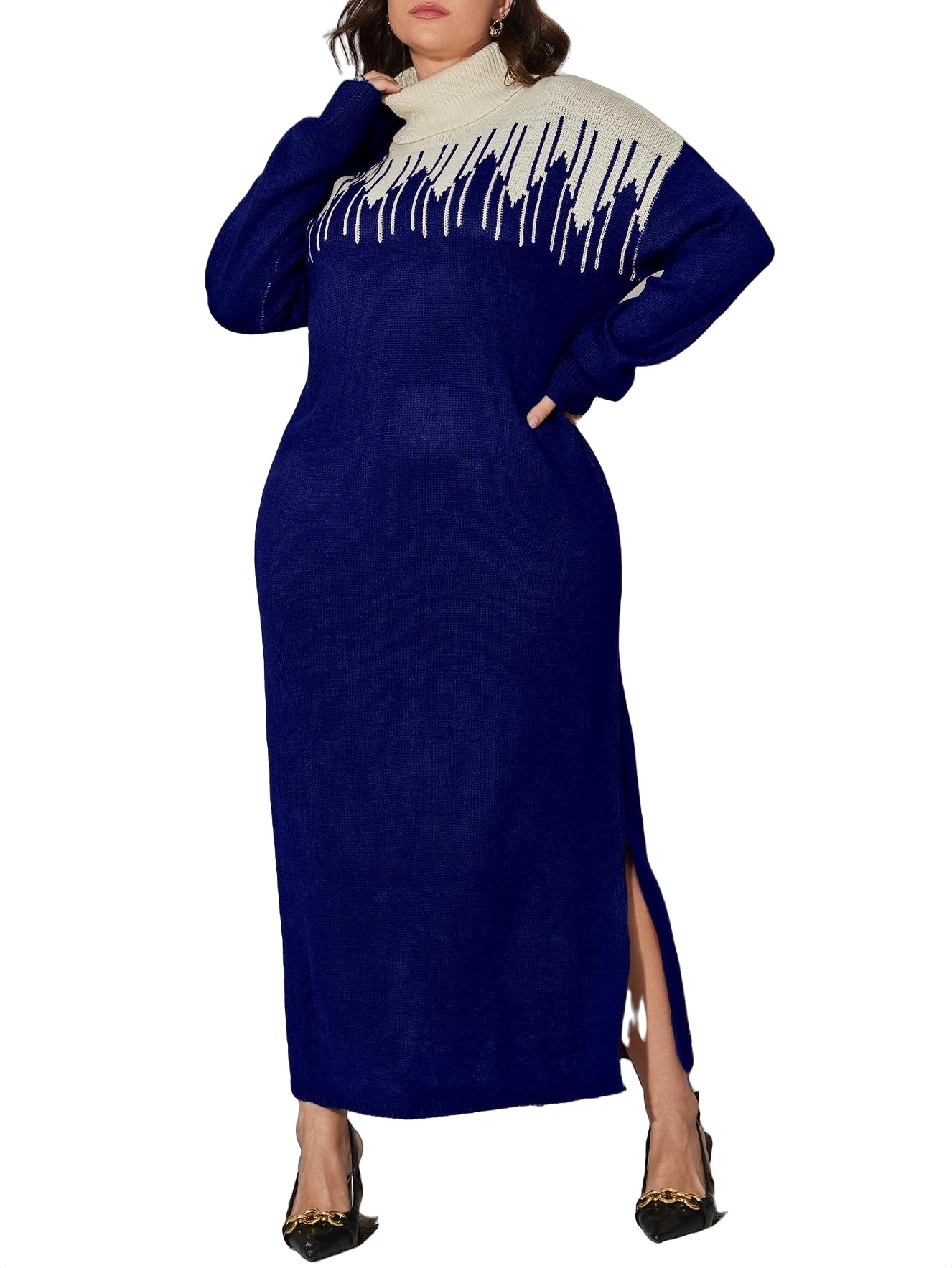 plus size royal blue sweater