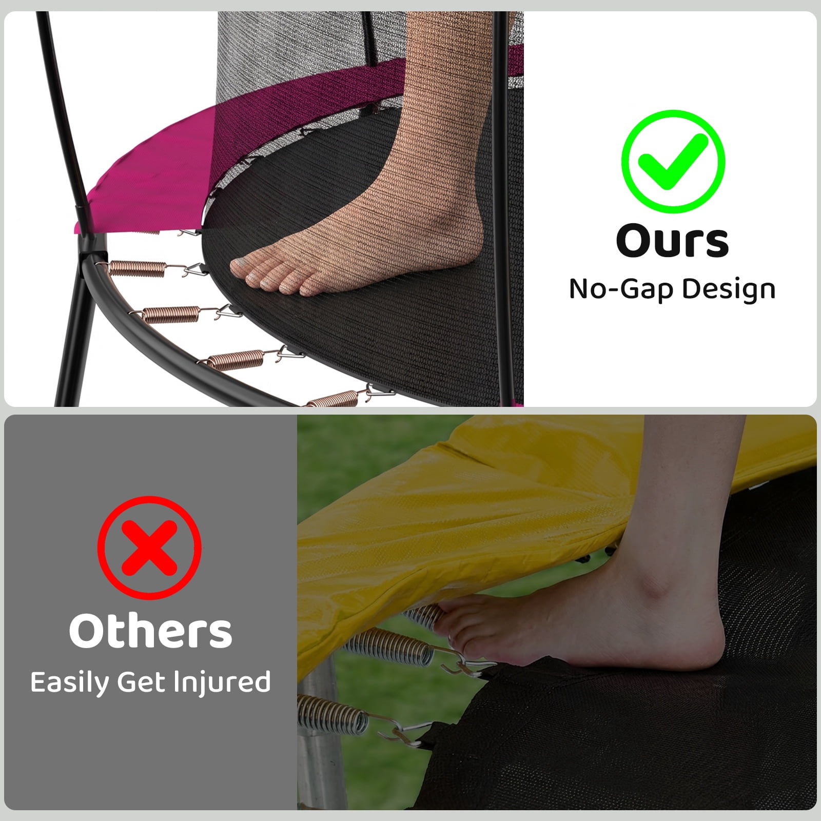 4.5FT Trampoline with Safety Enclosure for Kids, SEGMART Toddler Trampoline with Basketball Hoop, Kids Trampoline with Jumping Mat, Mini Trampoline, Indoor Trampoline, Gifts for Boys Girls, 110LBS